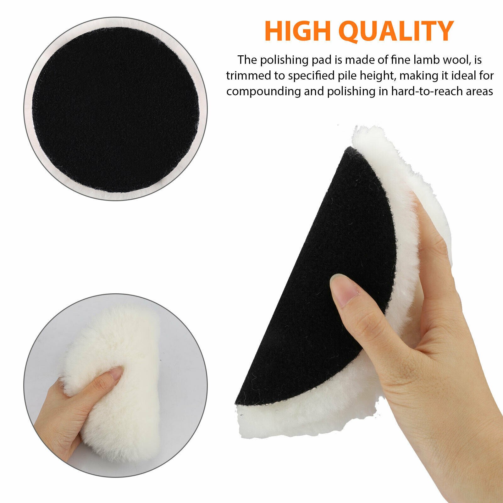 Stainless Steel Polishing Pad 2pcs Washable Wheel Acrylic White Buffer