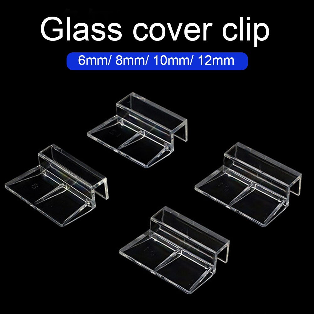 10 stk akryl hjemme tilbehør akvariestativ glassdeksel klipp akvarium 6/8/10/12mm støtteholder klar enkel installasjon