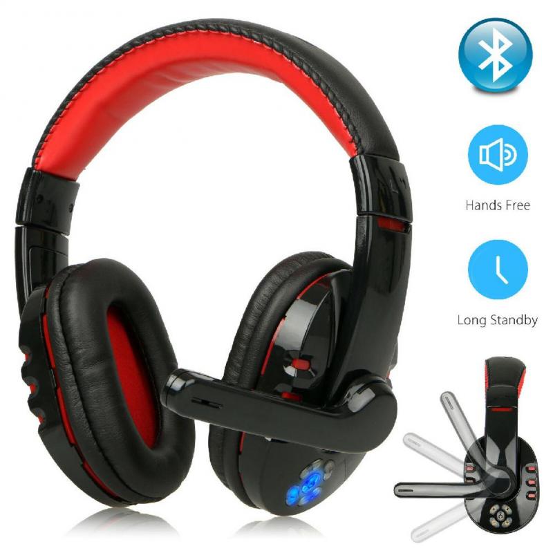 V8-1 Wireless Gaming Headphones Bluetooth Hi-Fi Deep Bass Headphones With Microphone For PC Laptop Computer + Headphone Stand
