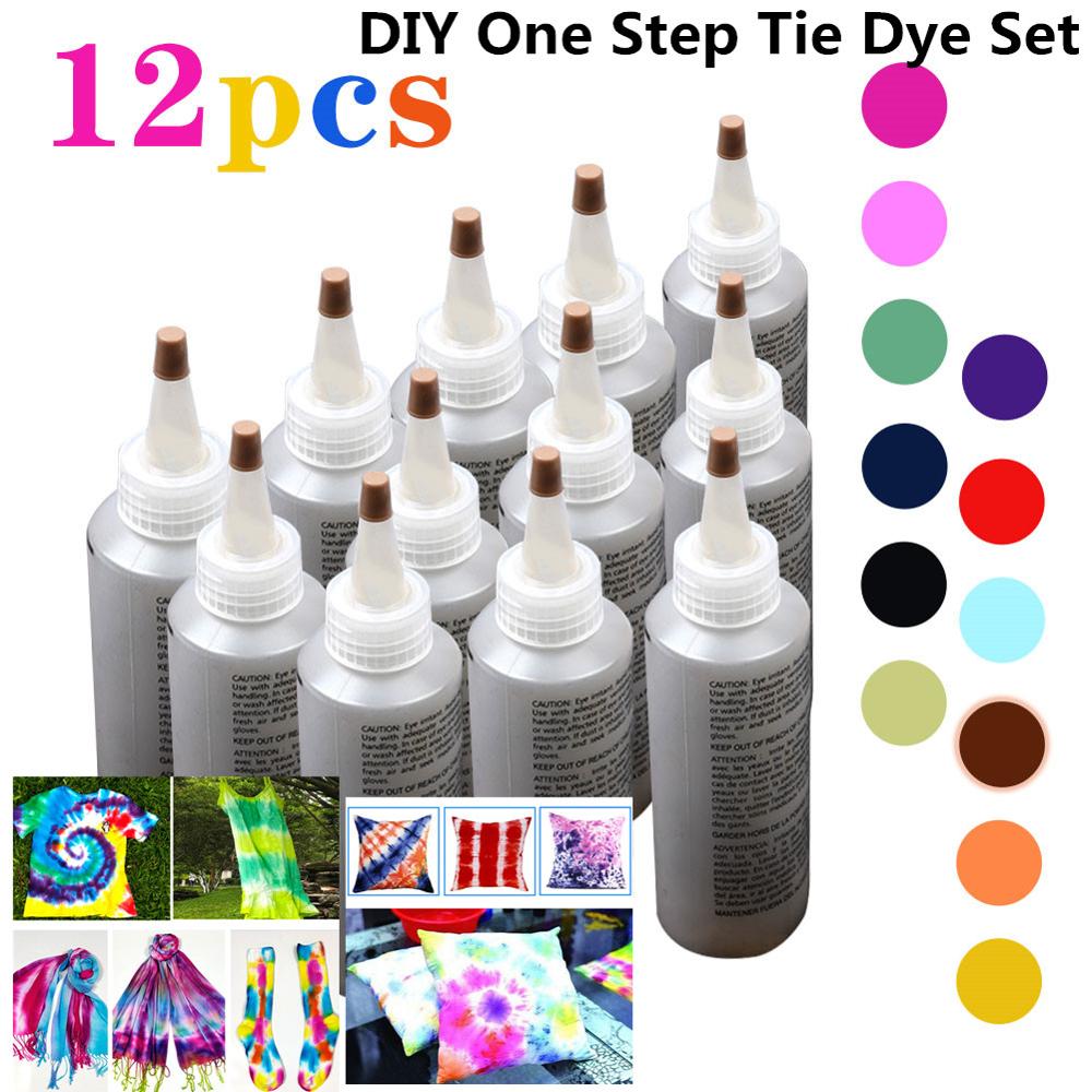 DIY One Step Tie Dye Set 12Color Party Craft Easy  – Grandado