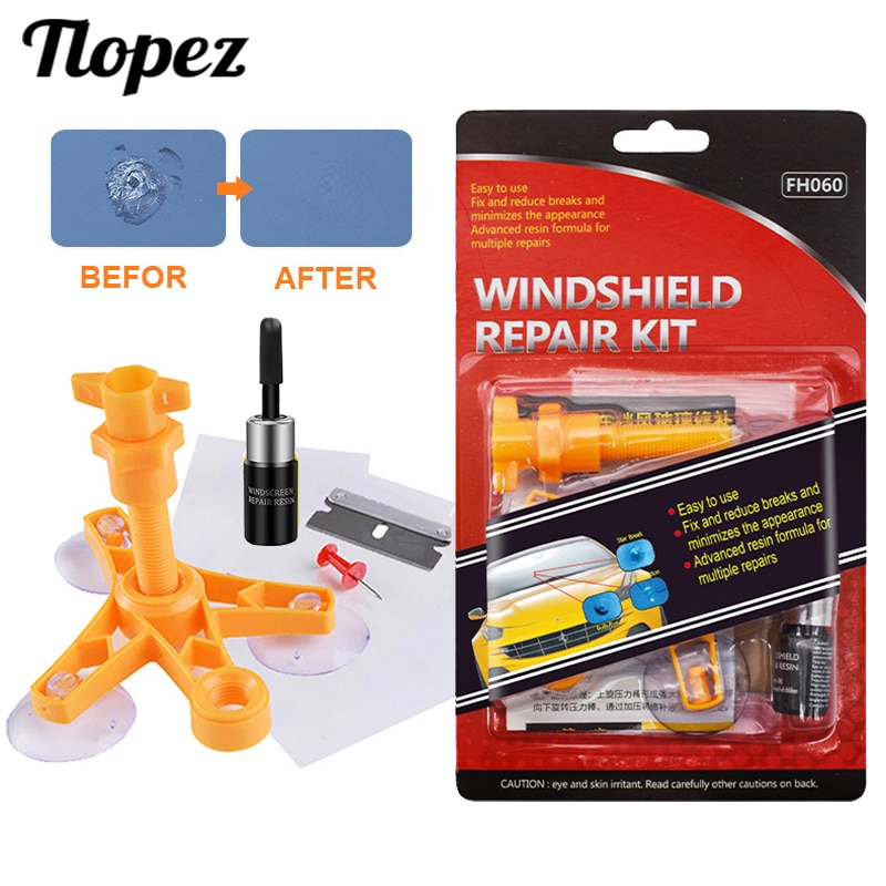 Windshield Galss Repair Kit Resin Shield Car Window Screen Polishing Resin Sealer Set DIY Car Glass Crack Repair Restore Tool D5