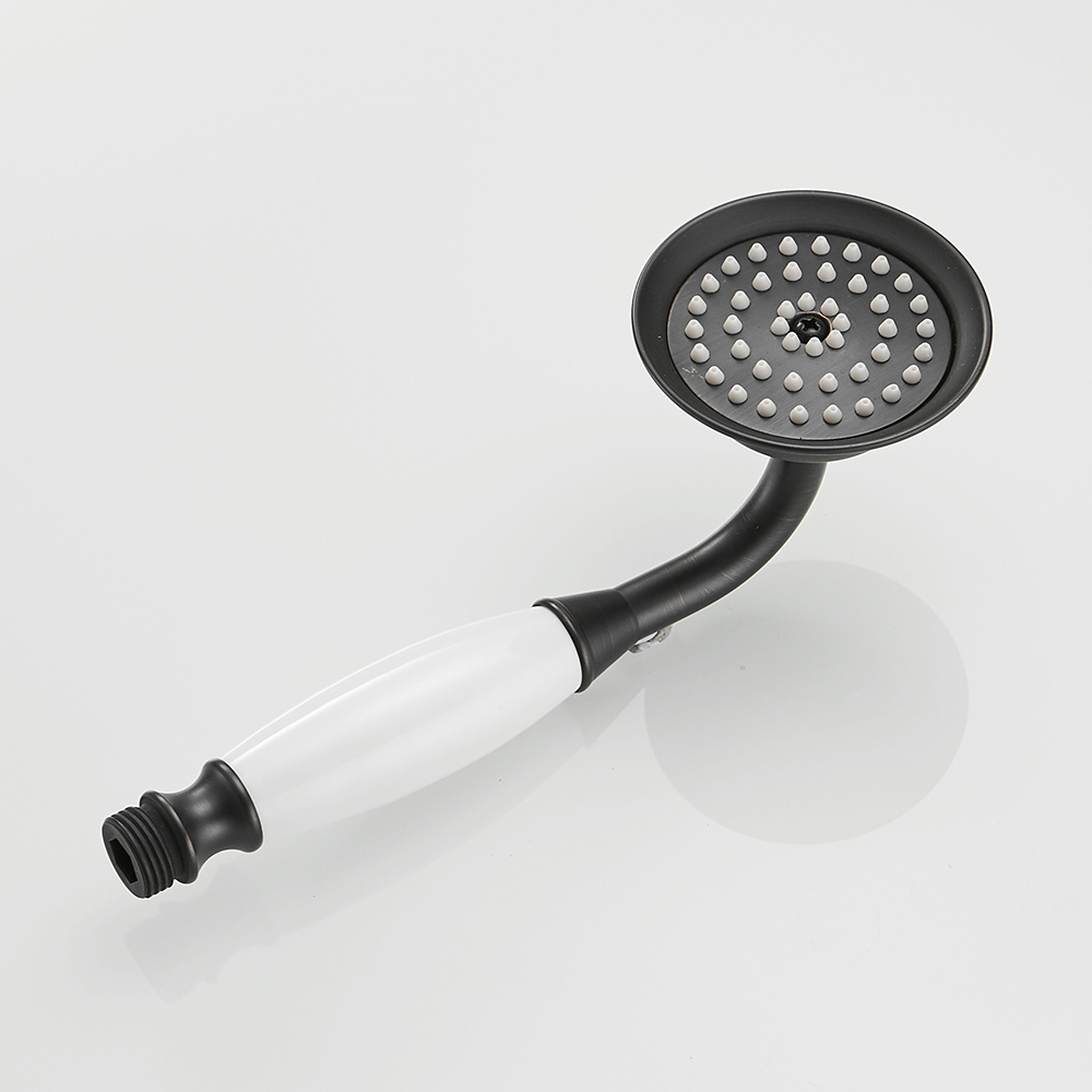 Douchekoppen Antiek Messing Badkamer Handdouche Sproeikop Met Luxe Keramiek Bad Ronde Regendouche Kraan HJ0527K