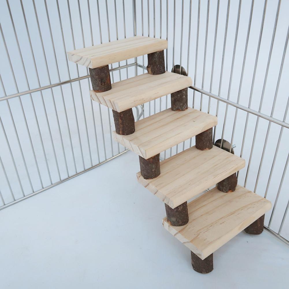 Cute Hamster Ladder Exercise Game Stairs Pet Toys Wooden Ladder Small Pet Stair Toy Small Animals Cage Accessories Pet Product