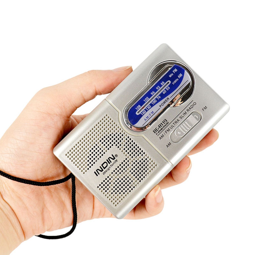 Mini bærbar radio håndholdt digital am/fm lommestørrelse radio slim teleskopisk antennemodtager