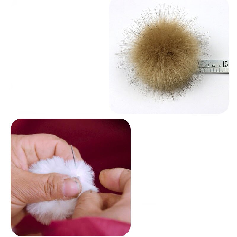 12cm lapin Pom Pom porte-clés véritable fourrure boule pompon voiture porte-clés lapin fourrure boule porte-clés Pompons sac breloques avec chaînes porte-clés
