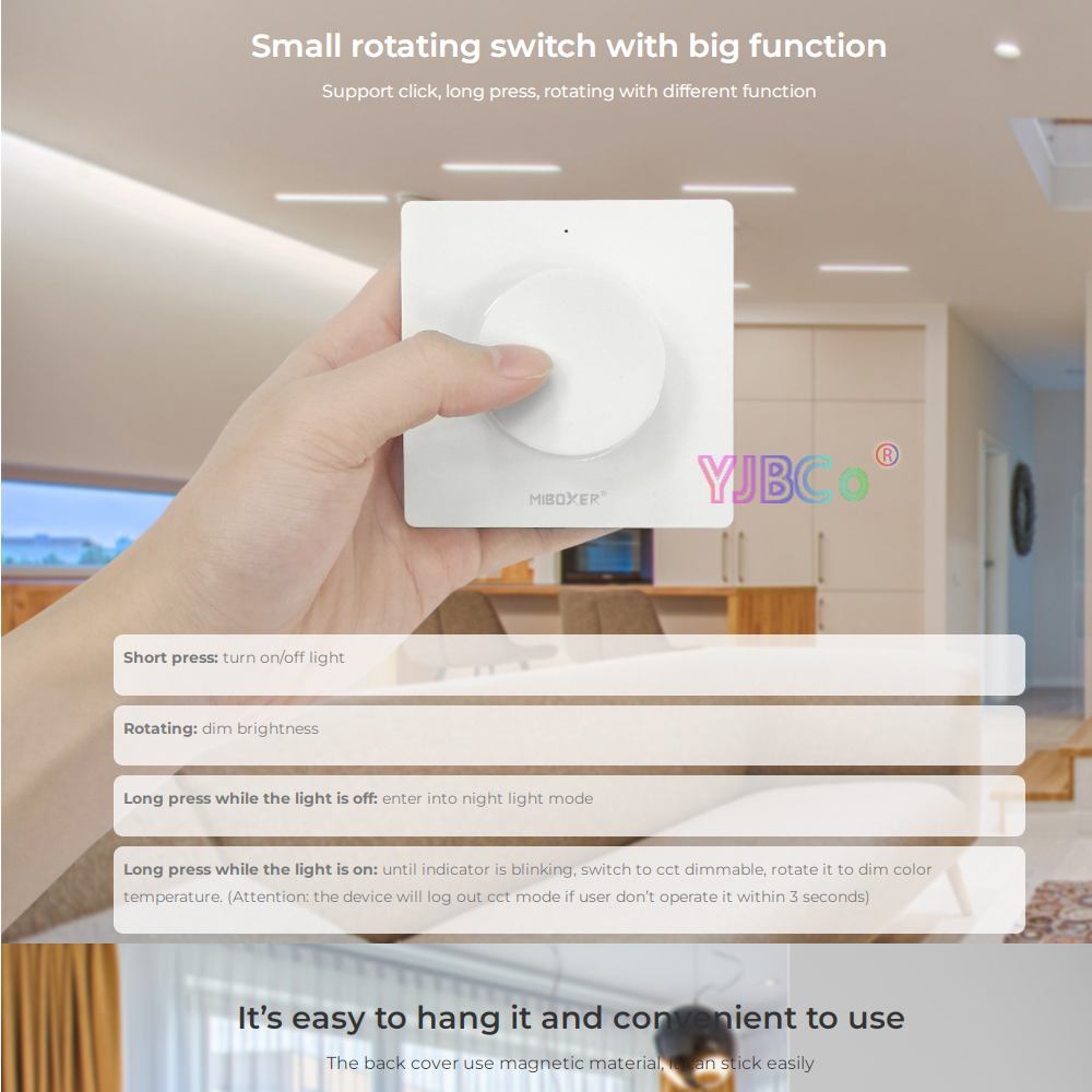 MiBoxer 2,4G Dimmpanel Fernbedienung einfarbiger Schalter schwach Helligkeitsregler K4 K1 k2 K2S K3 K3S Y1 B1 B5 U1 drücken3 drücken3-2