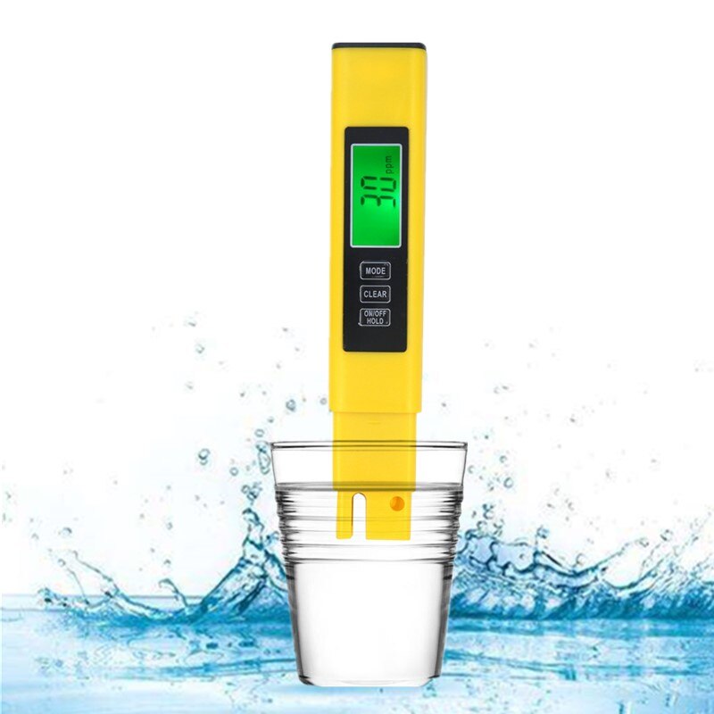 EC Tester Portable LCD display Digital Conductivity Water Measurement Tools EC Meter 40% off: Yellow