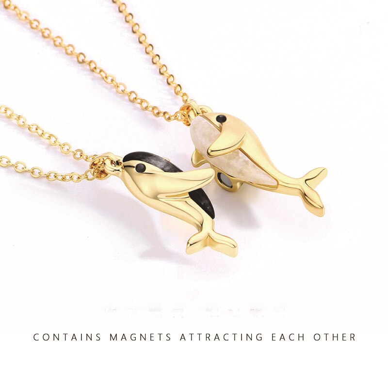 Fashion New Whale Love Couple Necklace un paio di collane in Magnetite per uomo e donna regali per san valentino