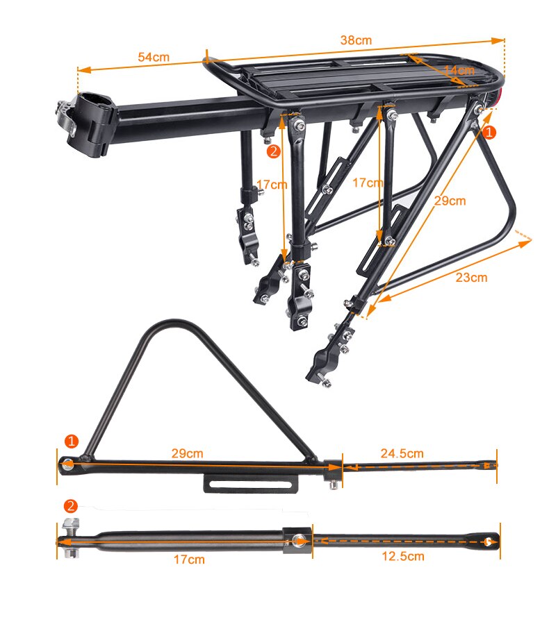 Portaequipajes trasero para bicicletas, soporte para bolsa de tija de sillín con herramienta de instalación, accesorios para bicicletas, 24-29 pulgadas