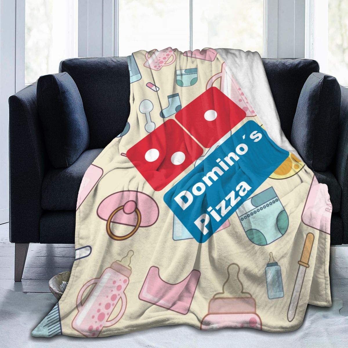 Couverture à Pizza dominos élégante, plaid léger, Ultra doux, molletonné, pour la maison, le bureau et les voyages, multi-tailles