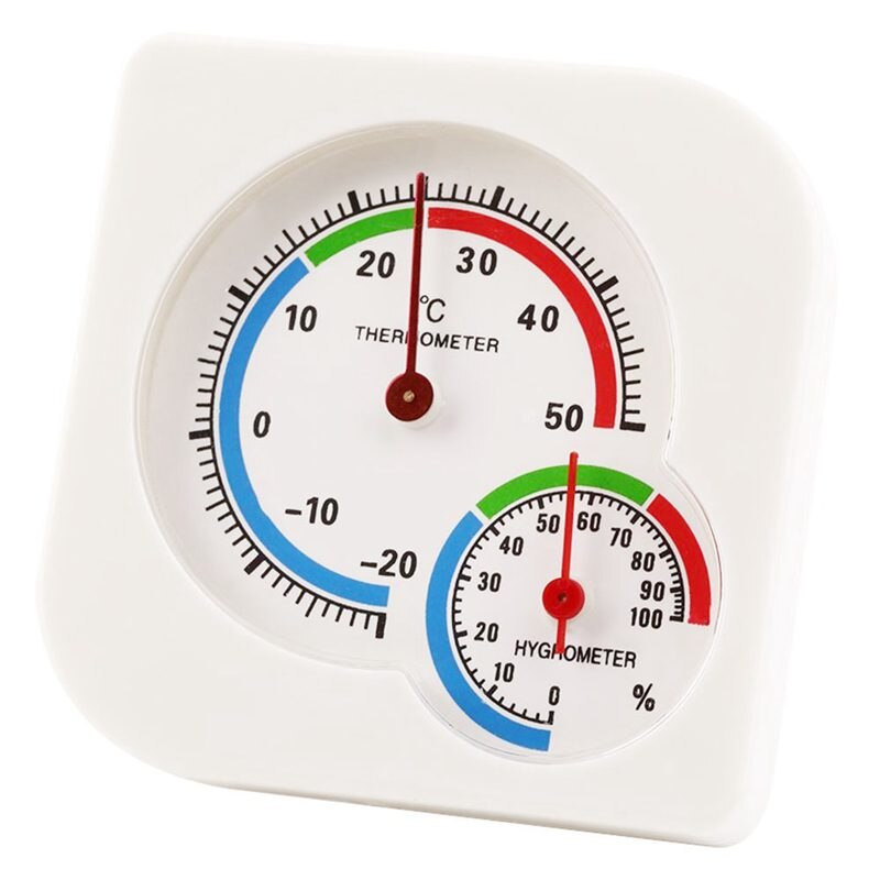 Klassisk ws -a7 indendørs udendørs mini våd hygrometer fugtighedstermometer temperaturmåler mekanisk termometer hvid