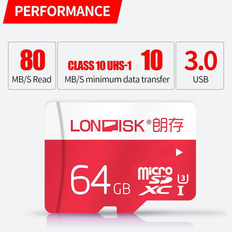 Londisk micro sd-kort 16gb 32gb 64gb 128gb klass 10 uhs -3 minneskort flashminneskort microsd tf-kort för smartphone pad kamera