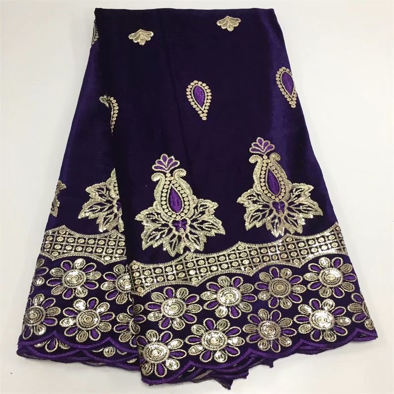 Tela de encaje de terciopelo africano con lentejuelas, color vino tinto, encaje de voile suizo en suiza, tejido dentelle de alta calidad, 5 yardas/juego 501-