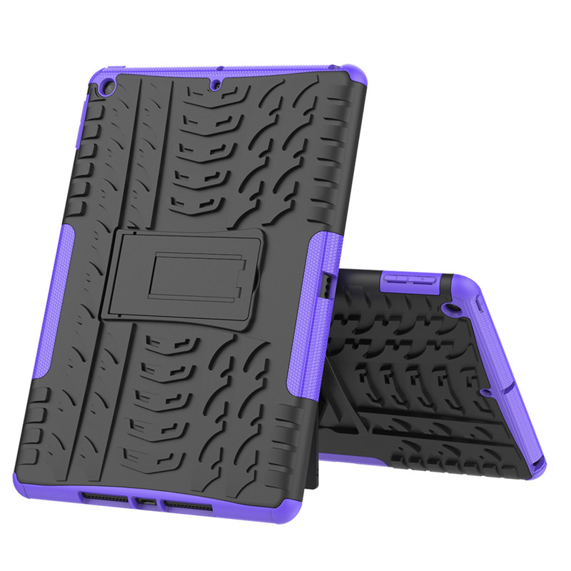 Til ipad air 1 etui, ipad 5/6th gen 9.7 tommer panseret etui, kraftigt cover til ipad 9.7, tpu+pc panseret stativ 2 tablet etui: 3 / Lilla