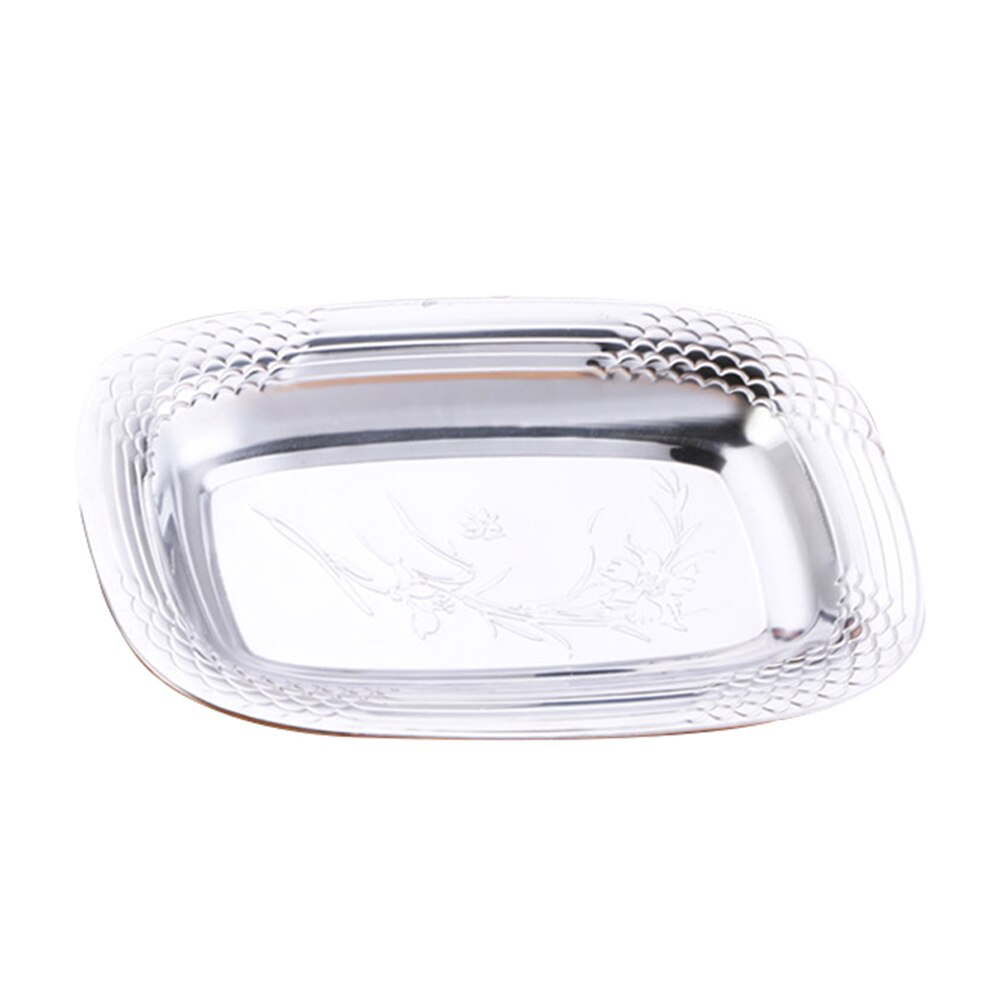Dinner Plate Barbecue Plate Fish Dish Stainless Steel Multi-purpose Food Plate