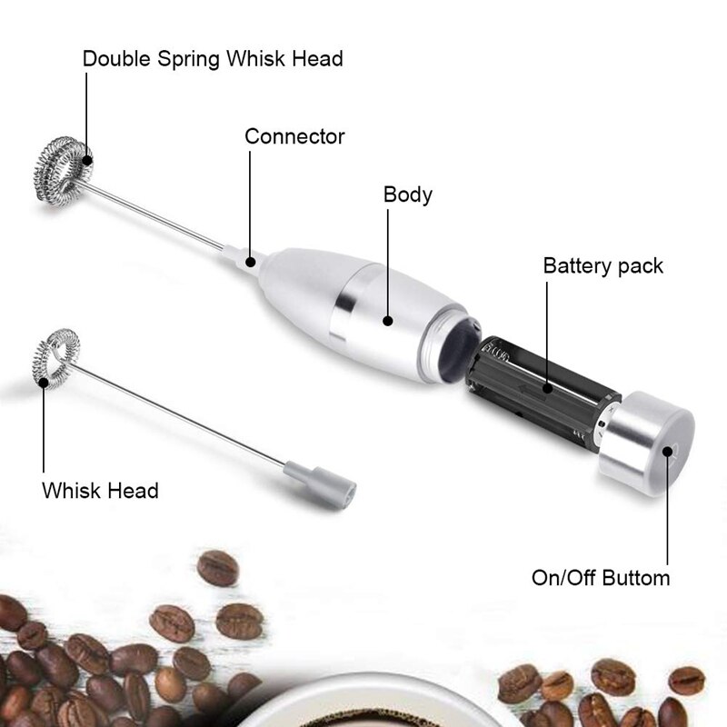 Milk Blender-Espumador de leche, máquina eléctrica de espuma de mano para hacer Lattes de café, capuchino, Chocolates calientes, como Creamer y