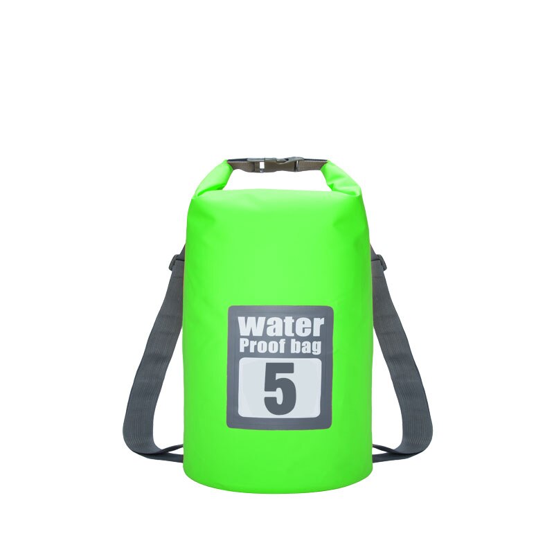 5L Waterproof Water Resistant Dry Bag Sack Storage Pack Pouch Swimming Kayaking Canoeing River Trekking Fishing Double Straps: 5L Green