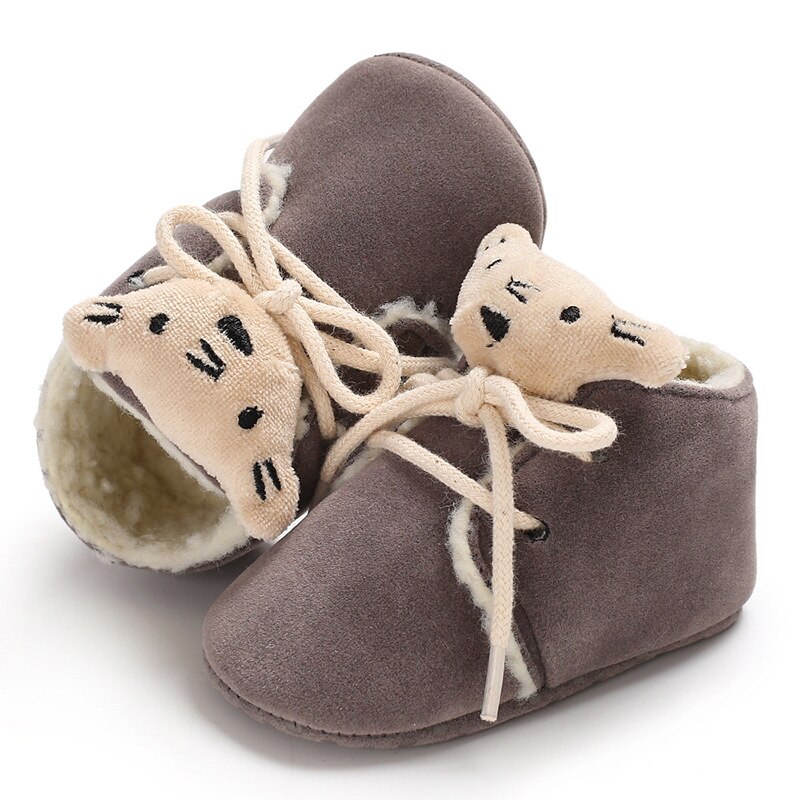 Schattige Kleine tijger Winter Sneeuw Baby laarzen Crib Bebe Jongens Meisjes Super Warm Houden Pu Baby Peuter schoenen kant -up booties