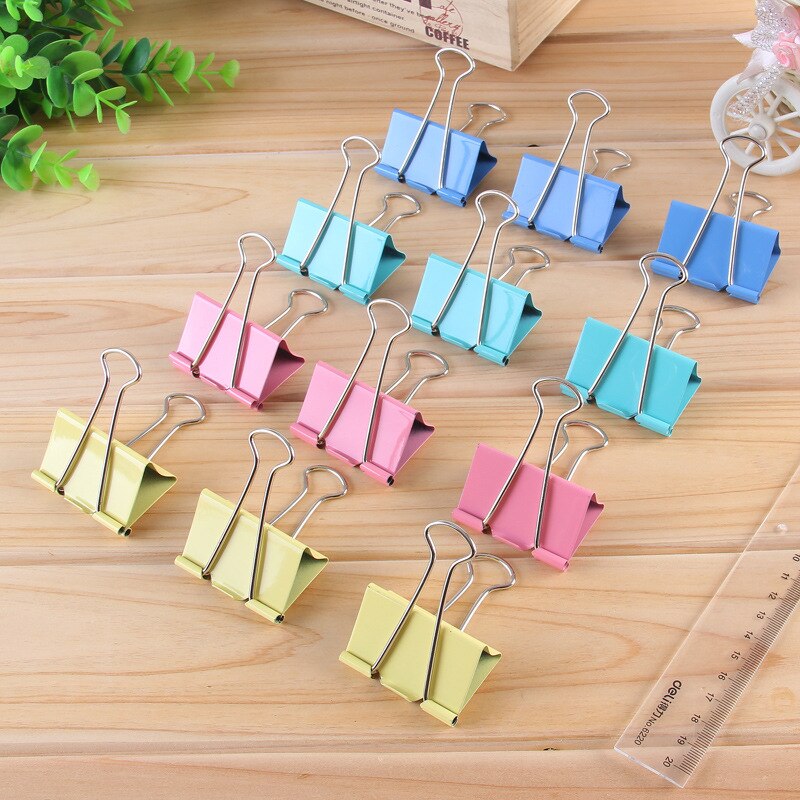 10 pieces / 20 pieces of 25 mm metal paper clips color candy paper clips, ticket clips, school office supplies