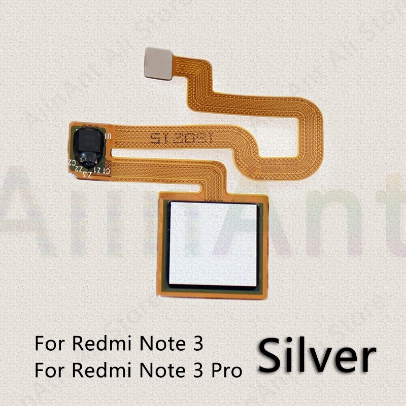 Cable flexible Original para Xiaomi Redmi Note 3 3s Pro, Sensor de huella dactilar, botón de inicio trasero: Note 3 Silver