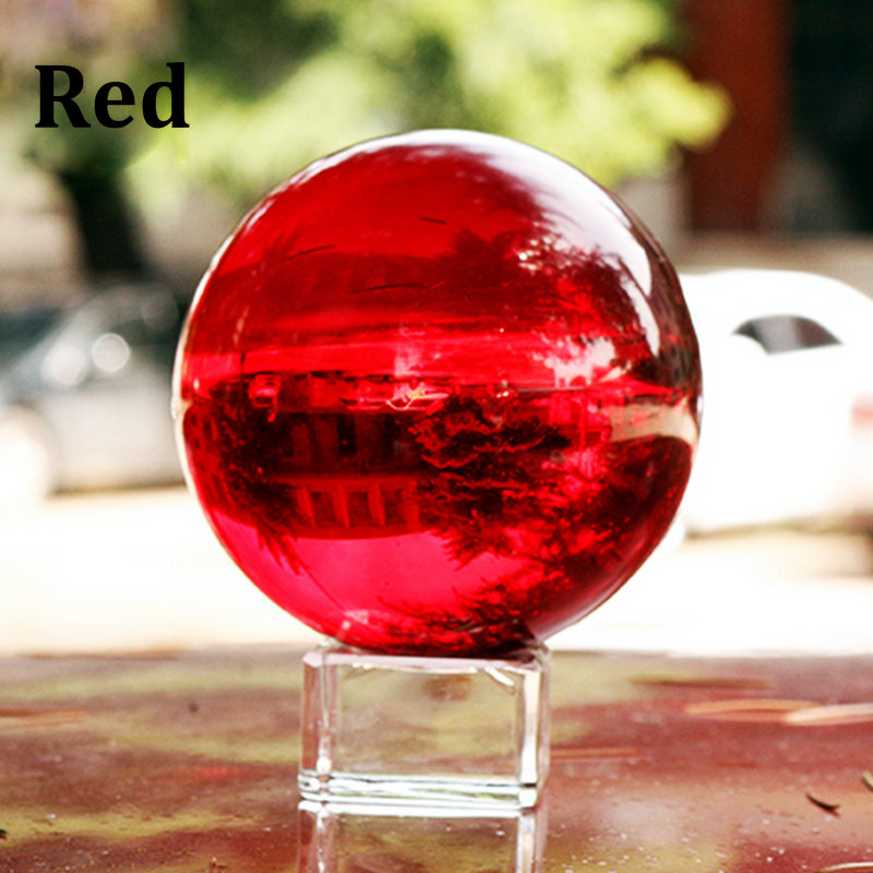 40mm Kleurrijke Crystal Ball Met Base Glas Magic Sphere Globe Fotografie Decoratie Bal Decoratie