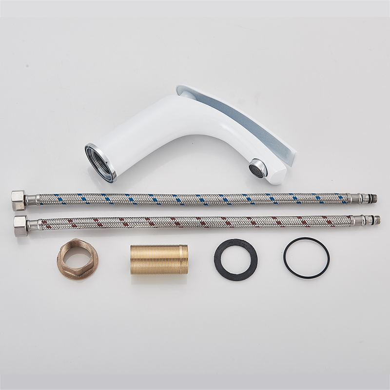 Witte Badkamer Basin Wastafel Kraan Badrandcombinaties Warm Koud Water Mengkraan Enkele Handgreep Europa Stijl Kranen Robinet Crane