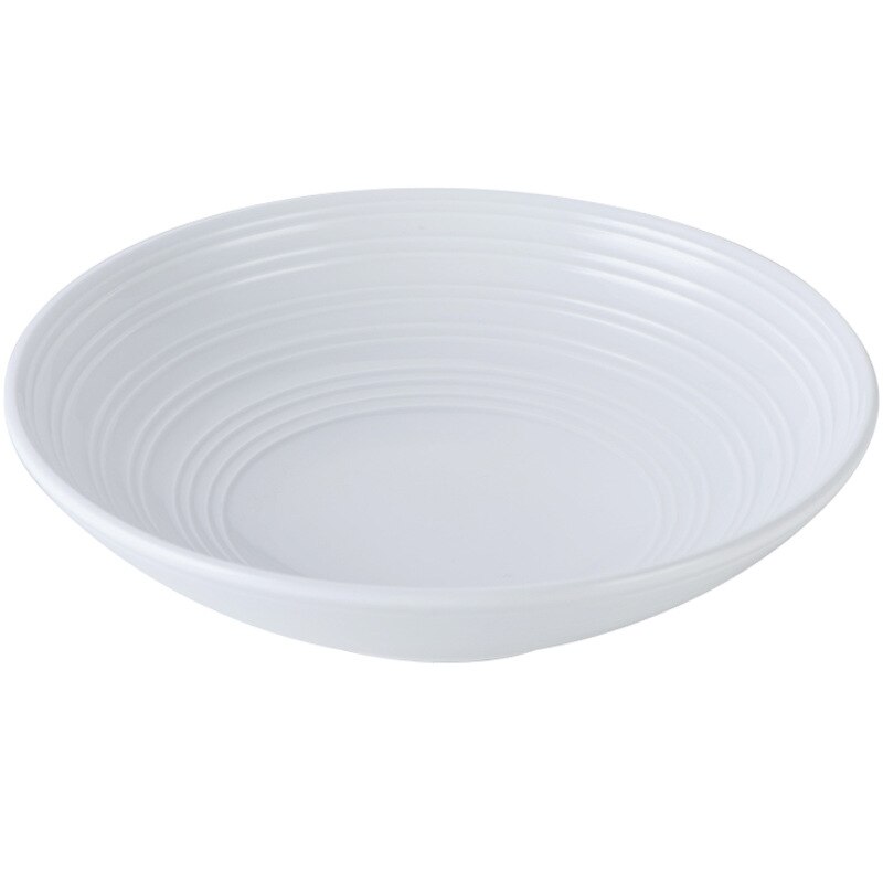 Salad deep disk Nordic style solid color striped dish tableware simple ceramic plate household