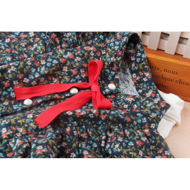 Camisas de para adolescentes, blusas con estampado de flores y botones, ropa de otoño para niño niña, Tops de manga con volantes de algodón, 2-16 años