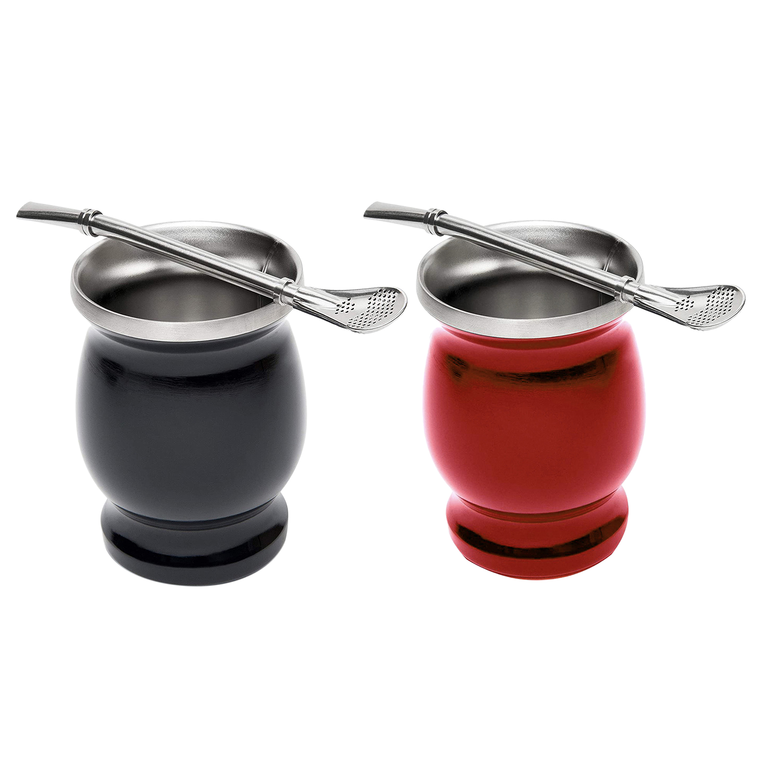 Rvs Dubbelwandige Moderne Yerba Mate Kalebas Mate Cup Dubbelwandige Mok Met Stro Lepel Traditionele Mate Cup