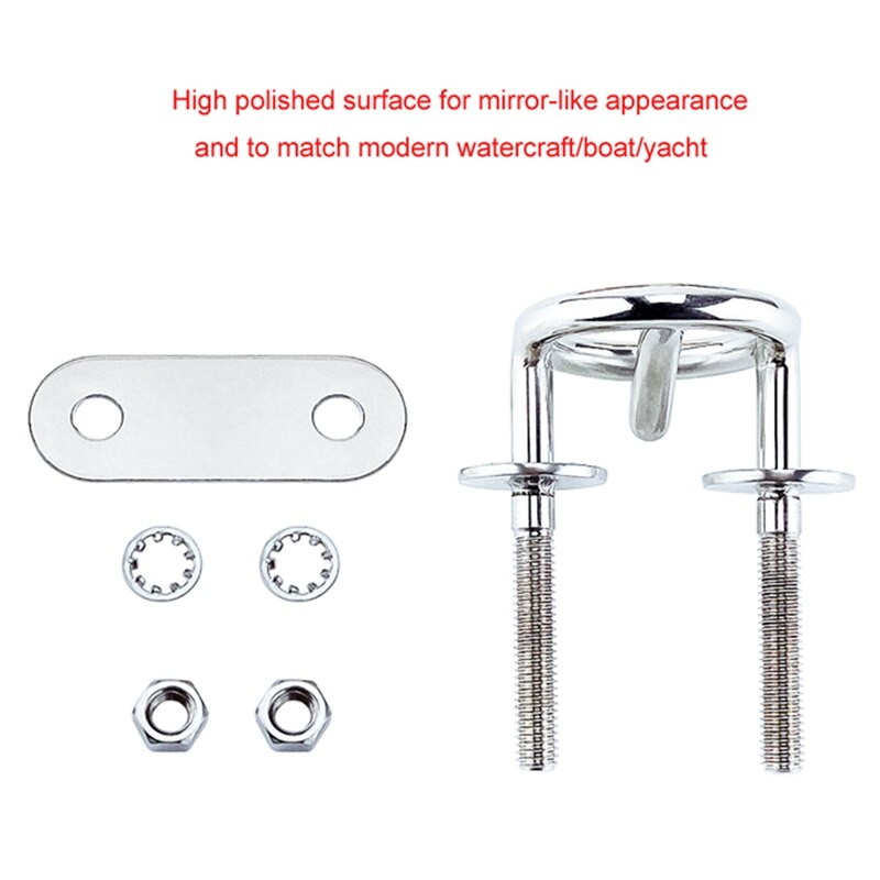 2Pcs 316 Stainless Steel Boat Water Ski Tow Hook Eye Transom Mount Boat Marine Yacht Water Sports Accessories