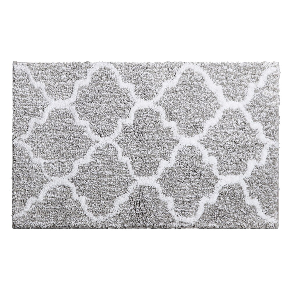 Moroccan Bathroom Mats Non-slip Microfiber Soft Absorbent Bath Floor Mats Shower Rugs 45x65cm/50x80cm/45x120cm Grey Navy Coffee: Light grey / 40x60cm