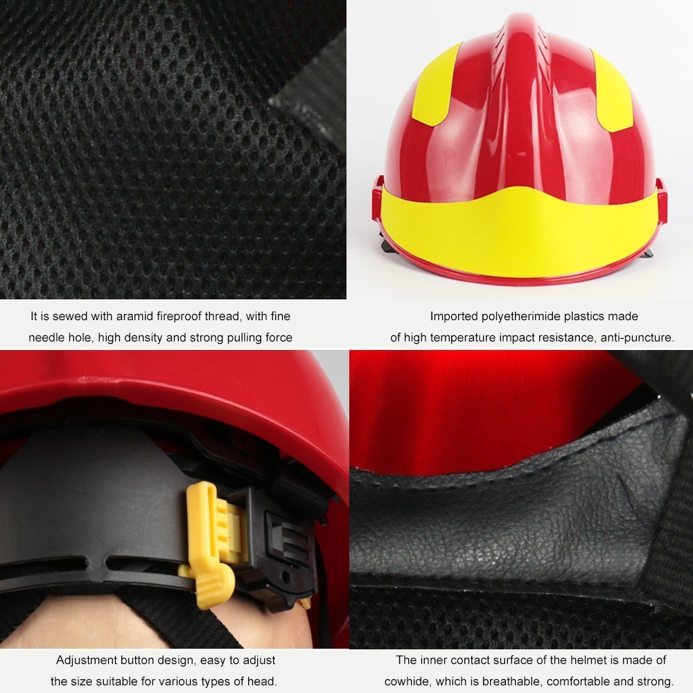 Emergency Rescue Helm Firefighter Veiligheid Helmen Werkplek Fire Bescherming Harde Hoed Beschermende Anti-Impact Hittebestendig