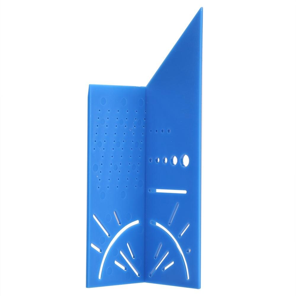7inch Aluminum Alloy Measuring Ruler Speed Square Roofing Triangle Angle Protractor Trammel Measuring Tools For Carpenter Gauges: Blue
