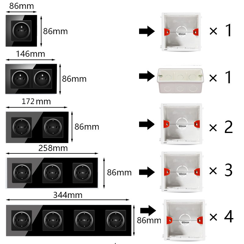 86 Soort Universele Junction Back Box Secret Stash Cassette Verdikking Muur Mount Switch Socket Bottom Doos