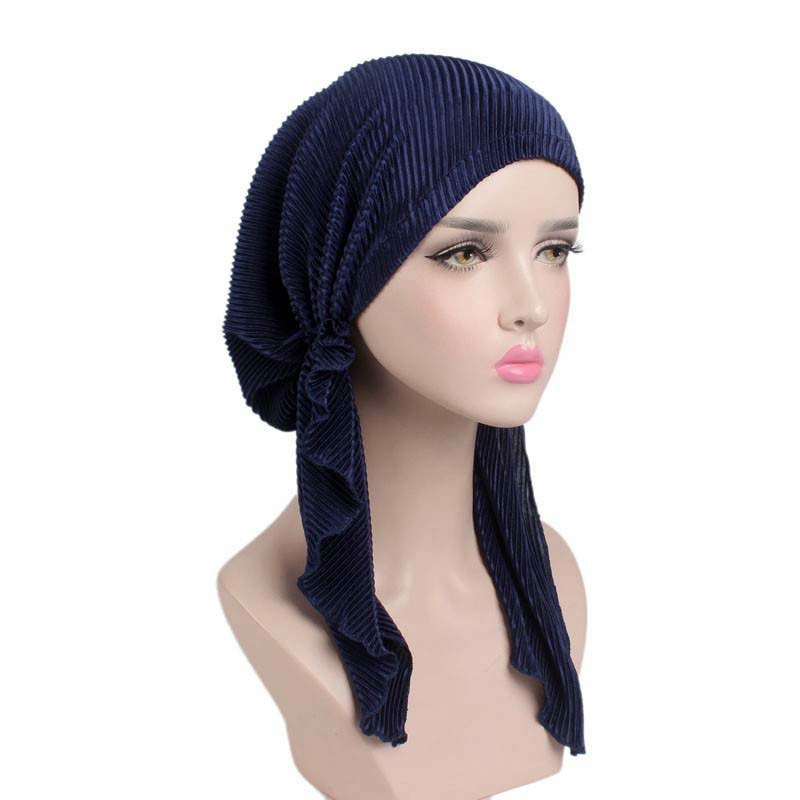 Turbante de estilo musulmán para mujer, gorro para la cabeza, accesorios para el cabello, bufanda musulmana, para la caída del cabello