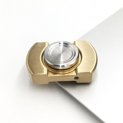 Stainless Steel Block Hand Fidget Finger Spinner Spinning Top Novelty Gryo Toys: Brass Block