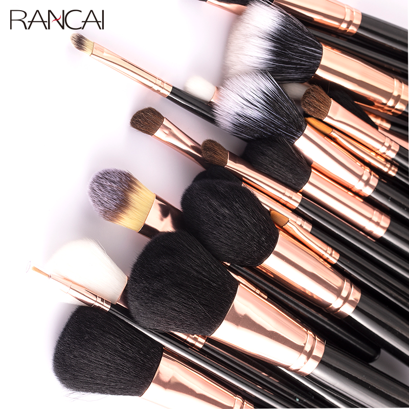 RANCAI-Juego de brochas de maquillaje , 29 Uds., grandes y flojos, base en polvo, sombra de ojos, delineador de ojos, cejas, pestañas, contorno, resaltar