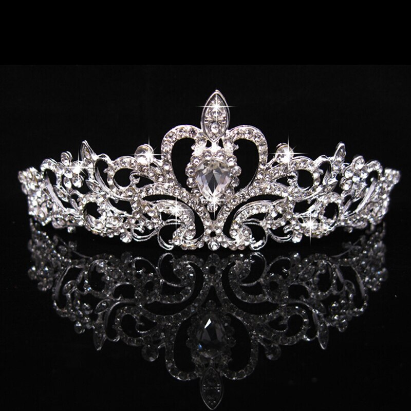 Women Girls Wedding Bride Crown Headwear Rhinestone Tiaras Cute