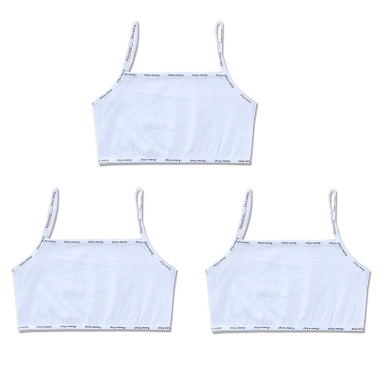 3 pz/lotto bambini biancheria intima modello 100% cotone ragazze canotta colore della caramella canottiera ragazze gilet 8-14years: White
