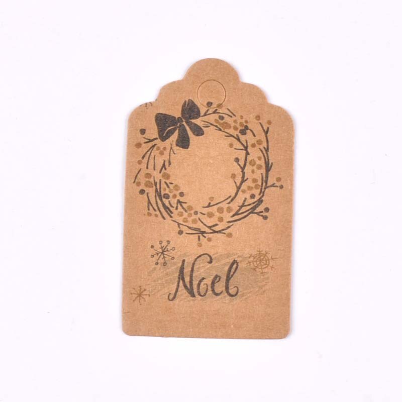 50 sztuk zawieszka z papieru pakowego na pudełko cukierków dekoracja na choinkę malowane zawieszki tagi prezenty etykiety DIY Handmade Party Decor c3010: 4