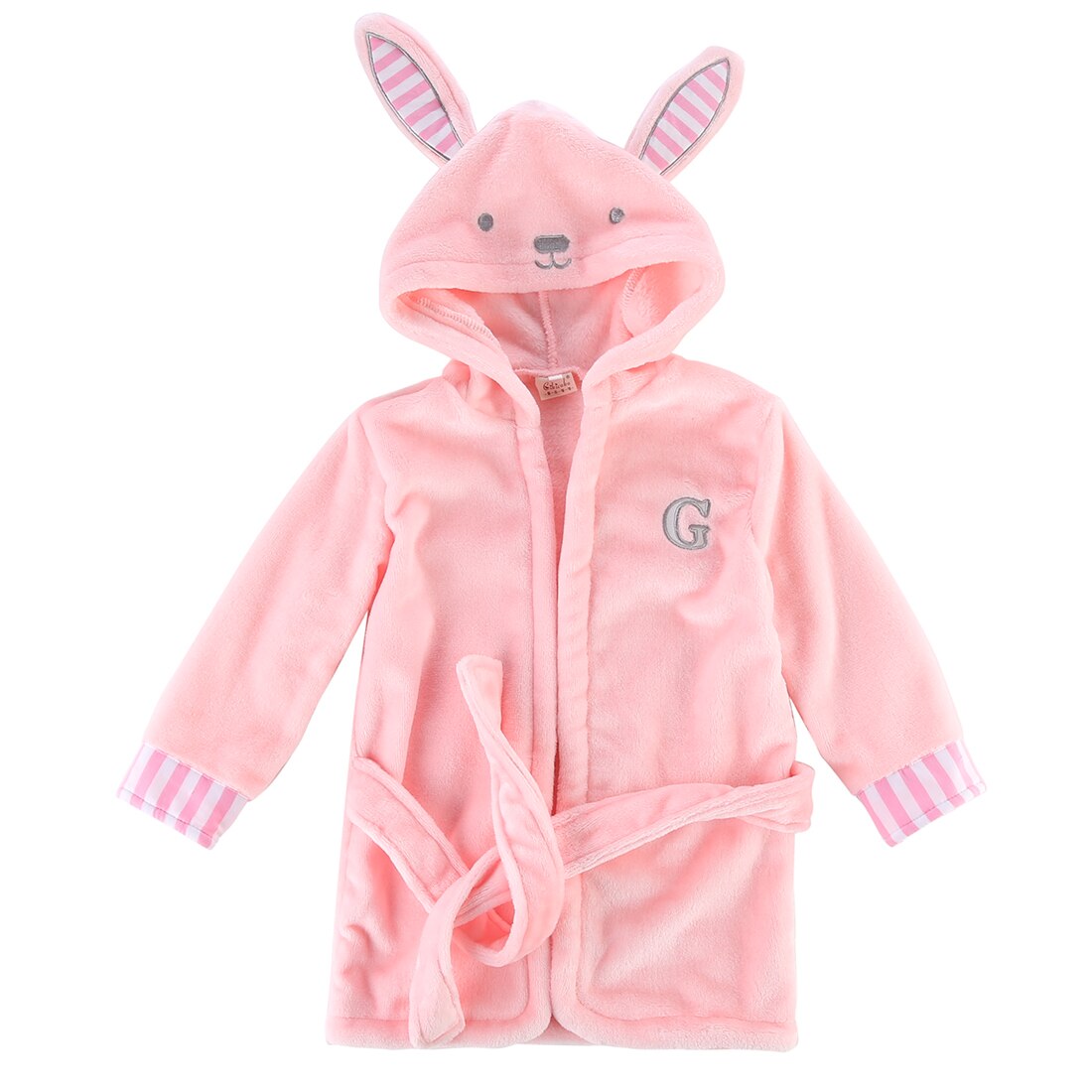 Nyfödd spädbarn barn unisex morgonrock tecknat djur baby huva badrock badhandduk badfrotté badrock: Rosa / 2t