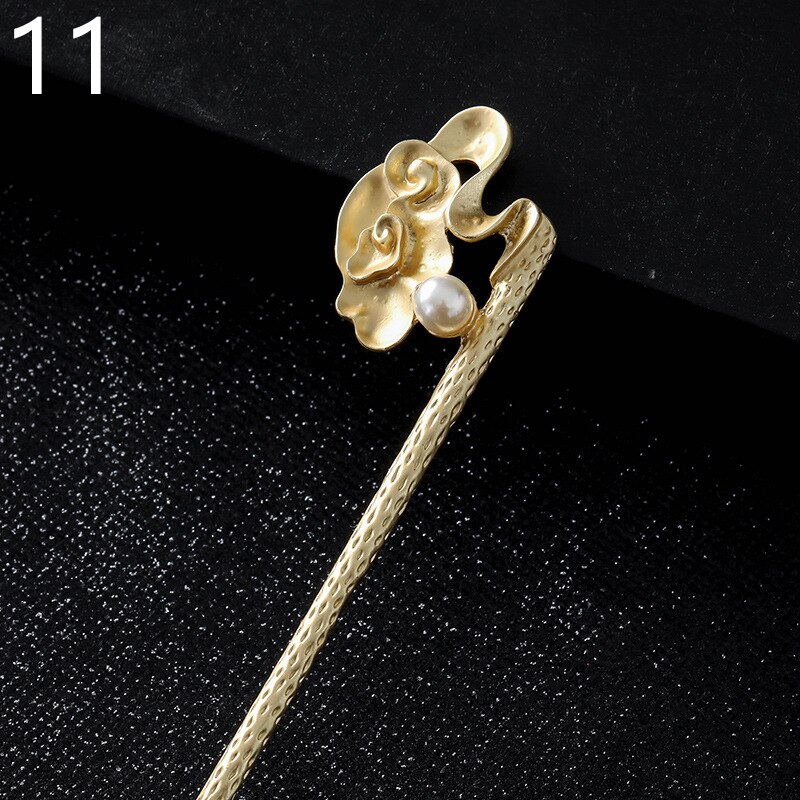 Women Banquet Party Hair Pin Accessories Best Jewelry Vintage Hair Stick Chinese Style Simulated Pearls Hairpin: 11