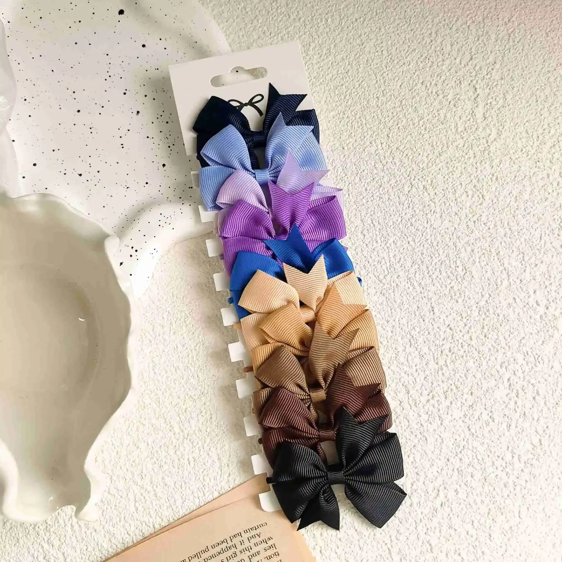 10 Uds. De lazos de 3 estilos, banda de goma elástica para el cabello, lazos para el cabello, cinta, coleta, accesorios para el cabello de grogrén, bandas para la cabeza para niña para niños: Gris