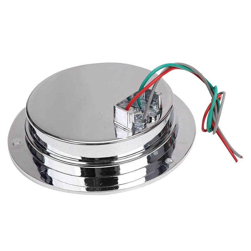 4 Pack Round Led Trailer Tail Lights Red 24 Led Flange Mount Waterproof Chrome 4 Inch Brake Stop Turn Lights