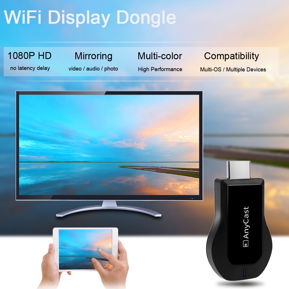 Anycast Draadloze Wifi Display Dongle Ontvanger 1080P Hd Tv Stick Miracast Airplay Dlna Mirroring Voor Android Ios Telefoon Tablet pc