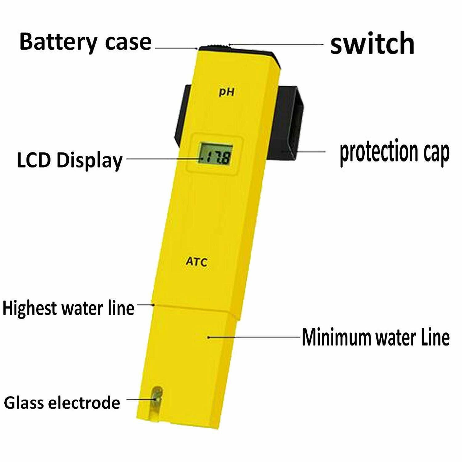 Aquarium Pool Swimm SPA Water LCD Digital PH Meter Tester Measure Pen laboratory
