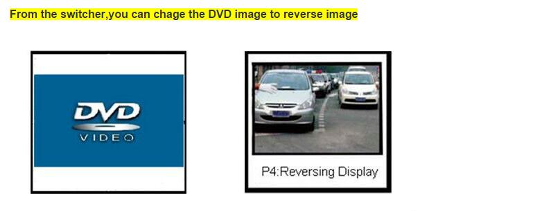 2 way video switch intelligent input reversing priority car video display 2 CH video input DVD/parking sensor/rearview camera