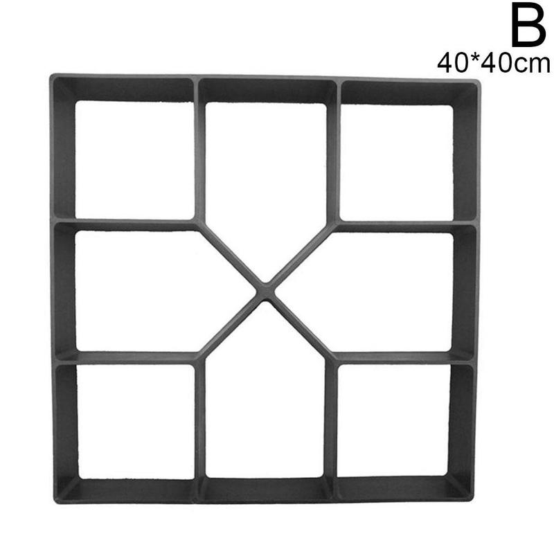 Concrete Molds Pave Garden ReusableDIY Plastic Paths Maker Concrete Stepping Stone Cement Mould Brick Molds Garden Stone Road: B