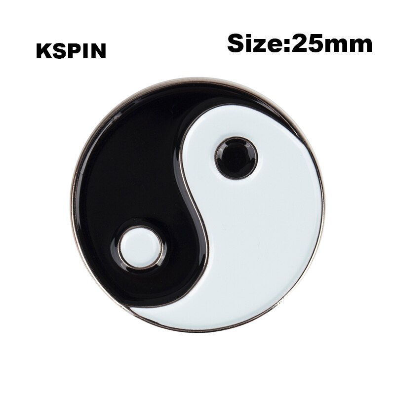 Yin Yang Badge Clips Knop voor Kleding Metalen Kawaii Pinnen in Broches XY0094: Default Title