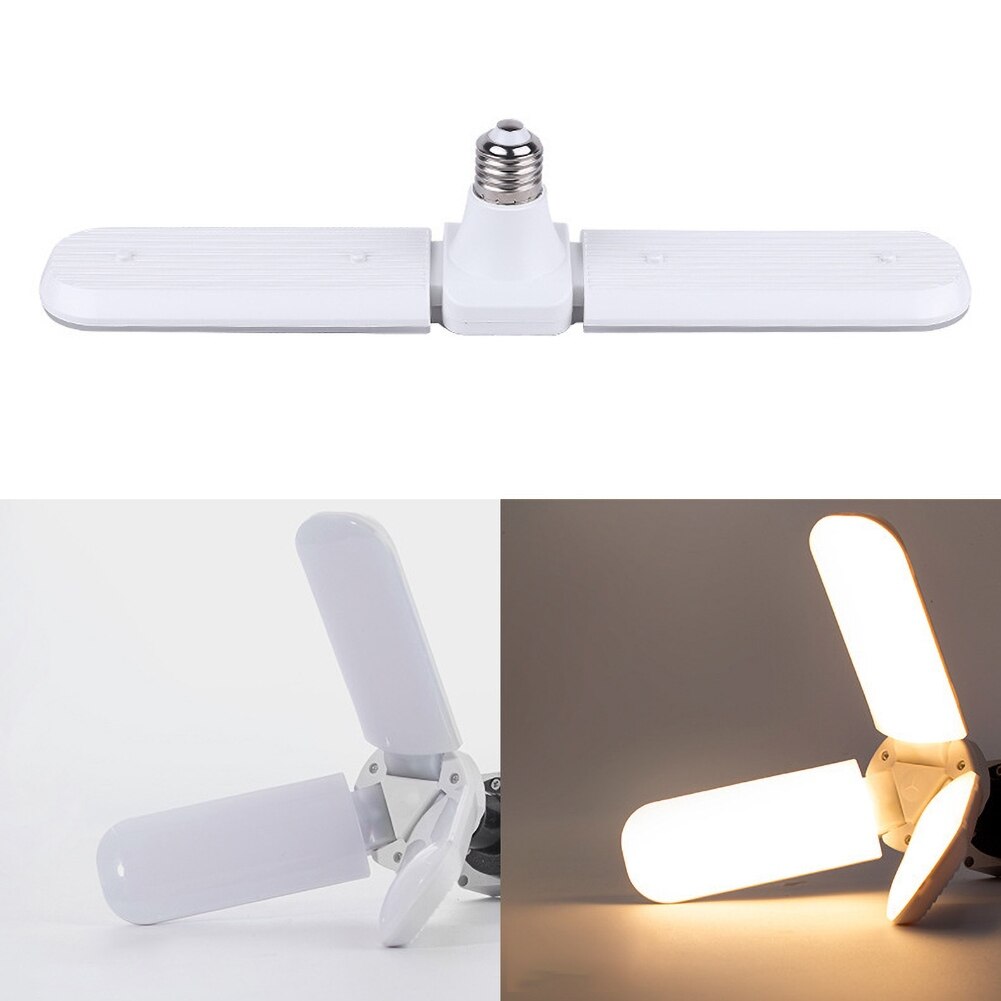 Folding LED Garage Light Bulb Fan Shape Indoor Ceiling Home Shop Workshop Lamp utility and recreation rooms, storage rooms, barn